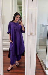 Mitaliwadhwa Purple Cotton KP set