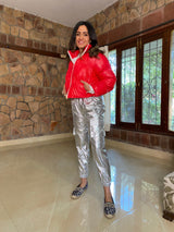Mitaliwadhwa Red bomber jacket