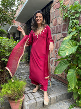 Mitaliwadhwa Red velvet set