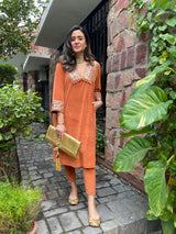 Mitaliwadhwa Rust velvet set