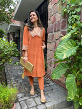 Mitaliwadhwa Rust velvet set