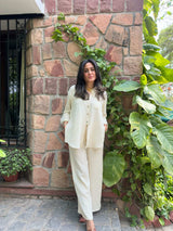 Mitaliwadhwa S / XS White Cotton Coord Set