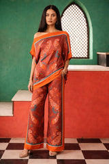 Mitaliwadhwa Tiger print one shoulder set