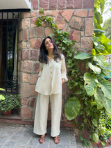 Mitaliwadhwa White Cotton Coord Set