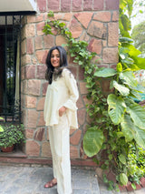 Mitaliwadhwa White Cotton Coord Set