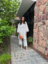 Mitaliwadhwa White Cutwork Pakistani KP set