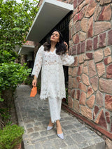 Mitaliwadhwa White Cutwork Pakistani KP set