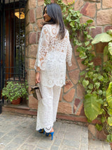 Mitaliwadhwa White cutwork set