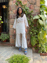 Mitaliwadhwa White cutwork set