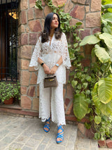 Mitaliwadhwa White cutwork set