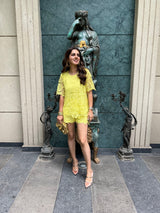 Mitaliwadhwa XS / XS Neon lime shorts set