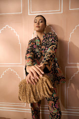 Tasuvure Elizey Paisley Embroidered Power Suit - Black