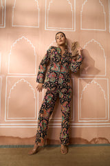 Tasuvure Elizey Paisley Embroidered Power Suit - Black