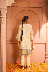 Tasuvure Inayat Tissue Kurta Set - Ivory