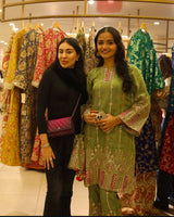 Tasuvure Tissue 3 Piece Kurta Set - Green