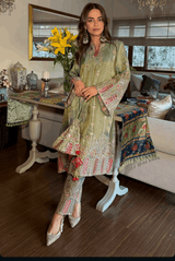 Tasuvure Tissue 3 Piece Kurta Set - Green