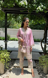 Tasuvure X MW Aaina Ada Farshi Set - Gulabi Phool