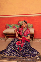 Tasuvure X MW Banarasi Begum Lehnga Set - Pink Purple