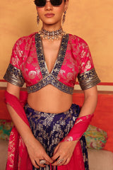 Tasuvure X MW Banarasi Begum Lehnga Set - Pink Purple