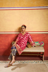 Tasuvure X MW Banarasi Begum Tunic Set - Fuschia and Purple