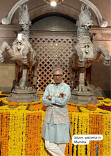 Tasuvure X MW  BLUE KURTA SET WITH AQUA BLUE GARA GLAZED JACKET