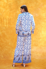 Tasuvure X MW Bohemian Floral Printed Co-ord Set - Blue