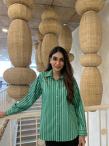 Tasuvure X MW Brass Hanging stripe shirt