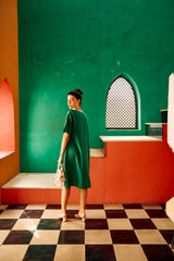 Tasuvure X MW CAMERON COTTON POCKET DRESS - GREEN