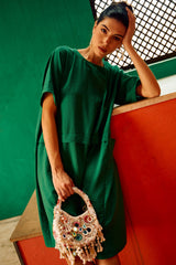 Tasuvure X MW CAMERON COTTON POCKET DRESS - GREEN