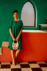 Tasuvure X MW CAMERON COTTON POCKET DRESS - GREEN