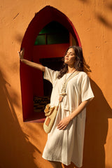 Tasuvure X MW CAMERON COTTON POCKET DRESS - WHITE