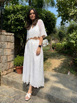 Tasuvure X MW Cotton Lace Skirt set - White