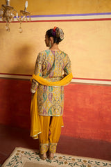 Tasuvure X MW  Elizey Paisley Embroidered Kurta Set - Yellow