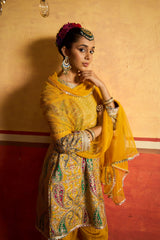Tasuvure X MW  Elizey Paisley Embroidered Kurta Set - Yellow