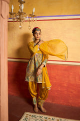 Tasuvure X MW  Elizey Paisley Embroidered Kurta Set - Yellow