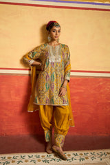Tasuvure X MW  Elizey Paisley Embroidered Kurta Set - Yellow