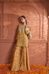 Tasuvure X MW Elizey Paisley Embroidered Sharara Set - Yellow