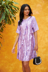 Tasuvure X MW Fiona Fish Bait Dress Pleated Dress - Light Purple