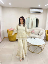 Tasuvure X MW Gold Embroidered Sharara Set