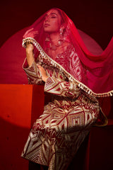 Tasuvure X MW Gulnaaz Gota Kurta Set - Red