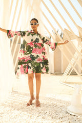 Tasuvure X MW HELENA HIBISCUS DRESS - White