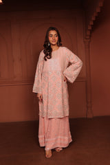 Tasuvure X MW Inaari Pink embroidered Sharara set