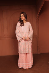 Tasuvure X MW Inaari Pink embroidered Sharara set