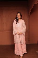Tasuvure X MW Inaari Pink embroidered Sharara set