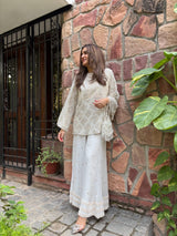 Tasuvure X MW Inaari White embroidered Sharara set