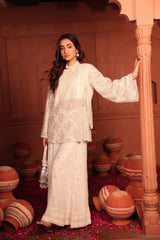 Tasuvure X MW Inaari White embroidered Sharara set