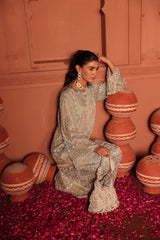 Tasuvure X MW Inaaya Embroidered Sharara Set - Powder Blue