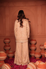 Tasuvure X MW Inaaya Embroidered Sharara Set - Powder Pink