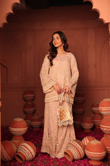Tasuvure X MW Inaaya Embroidered Sharara Set - Powder Pink