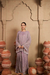 Tasuvure X MW Inaayat Embroidered Sharara Set - Lavender